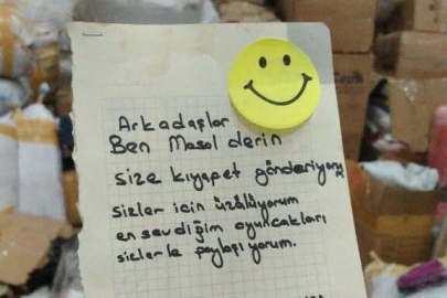 Deprem yardımlarında duygulandıran notlar