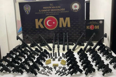 Mersin'de 12'si suikast tabancası 84 silah ele geçirildi