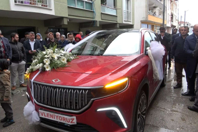 Togg Bursa'da gelin arabası oldu