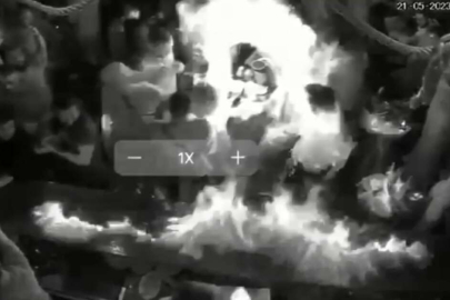 Taksim'de gece kulübünde dehşet anları: Alev alev yandılar