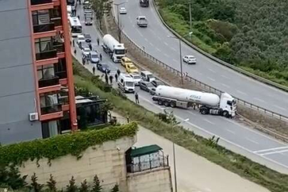 Bursa'da panik anları: LPG yüklü tanker kontrolden çıktı