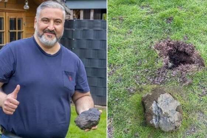 Almanya'da Türk ailenin bahçesine göktaşı düştü
