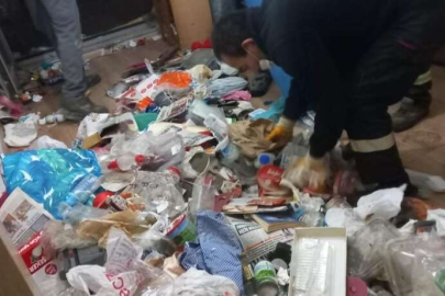 Eskişehir'de  5 milyon liralık evden 50 ton çöp çıktı