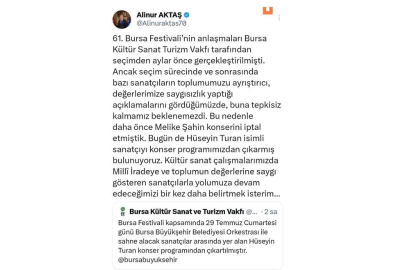 Bursa Büyükşehir Belediyesi, Hüseyin Turan konserini iptal etti