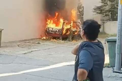 Bursa'da çocukların attığı torpil aracı küle çevirdi!