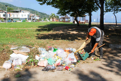 Karacabey’in sahil bölgelerinde temizlik çalışması