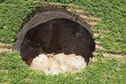 Konya'da  20 metre çapında yeni bir obruk oluştu