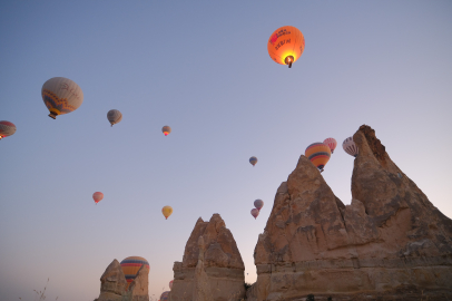 Kapadokya’da  balonlar 30 Ağustos Zafer Bayramı için uçtu