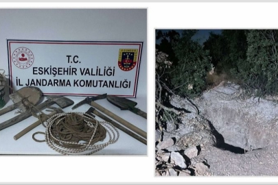 Eskişehir'de kaçak kazı yapan şahıslar suçüstü yakalandı