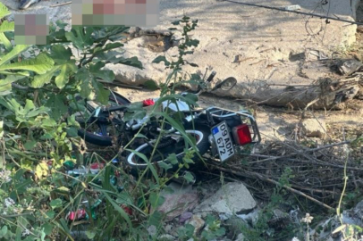 Aydın'da  motosiklet dere yatağına uçtu