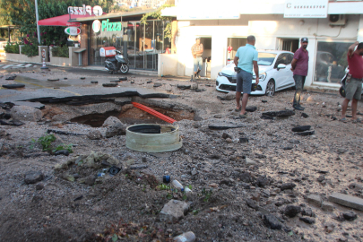 Bodrum'da yine isale hattı patladı