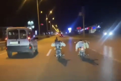 Motosikletle ölümüne yarış tuttular