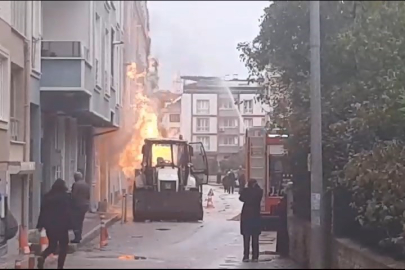 Bursa'da doğalgaz borusu patladı, korku dolu anlar yaşandı