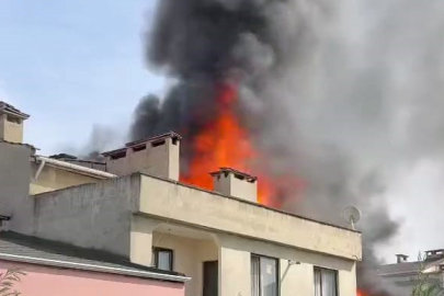 Çatıda çıkan yangın 1 saatte söndürüldü
