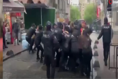 Taksim’e çıkmak isteyen gruba polis müdahalesi