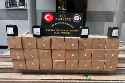 Bursa'da kaçak alkol operasyonu : 500 litre etil alkol şüpheliyle yakalandı