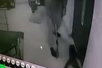 Kediye apartmanda sopayla saldırdı