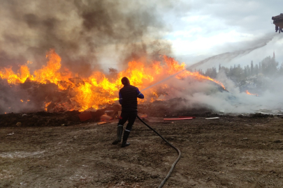 Orhangazi'de, moloz depolama alanında yangın