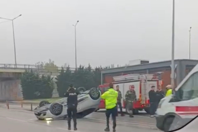 Takla atan sürücü taksiyle kaçtı, 1 yaralı