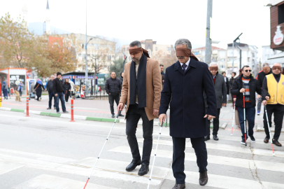 Gemlik'te görme engelliler için farkındalık etkinliği