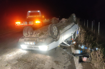 Otomobil takla attı 2 yaralı