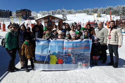 Osmangazili çocuklar Uludağ'da kayakla tanıştı