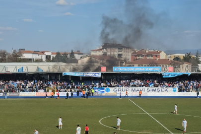 Bursaspor maçında yangın paniği!