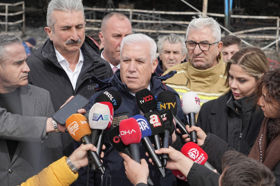 Bozbey, yanan otel bölgesinde incelemede bulundu