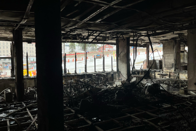 Yanan otelin içi böyle görüntülendi