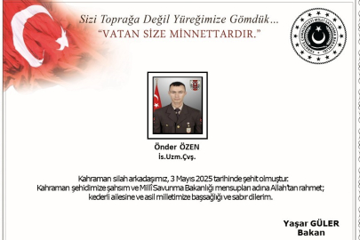 Pençe Operasyon Bölgesi'nde 1 askerimiz şehit oldu!