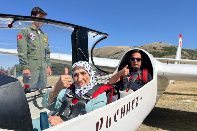 83 yaşındaki kadının "uçma" hayali gerçek oldu!