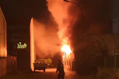 Kauçuk fabrikasında korkutan yangın