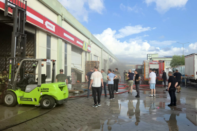 Zeytin tesisinde korkutan yangın