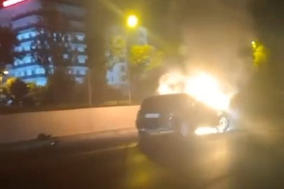 Mudanya yolunda otomobil alevlere teslim oldu