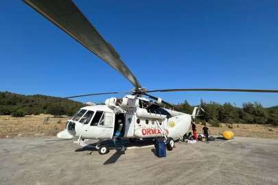 Orhaneli’de yangın helikopteri göreve başladı