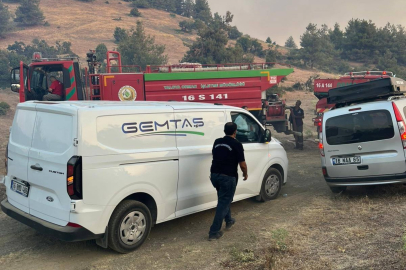 Gemlik Belediyesi, orman yangınına karşı seferber oldu