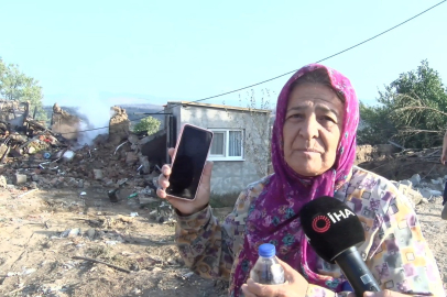 Yangında geriye bir canı, bir de telefonu kaldı