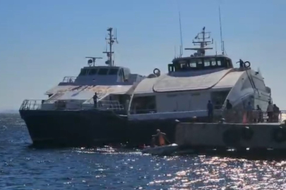 Deniz otobüsü Avşa Adası açıklarında kayalıklara çarptı