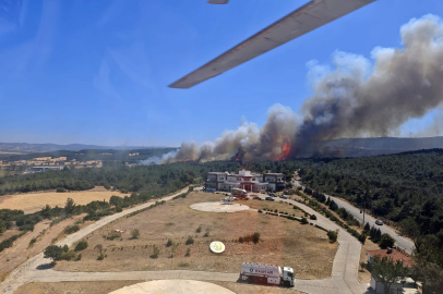 Çanakkale Havalimanı yangın nedeniyle geçici olarak uçuşlara kapatıldı