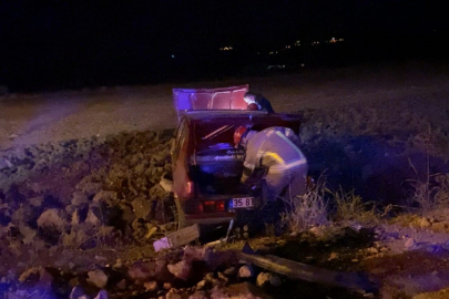 Damadının aracıyla kaçan adam tarlaya uçtu