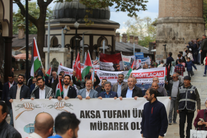 Bursa'da Filistin'e destek yürüyüşü