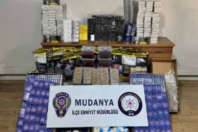 Mudanya'da yüklü miktarda kaçak tütün ürünleri ele geçirildi