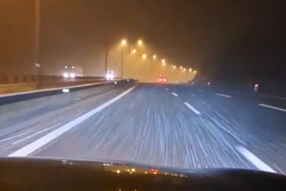TEM’in Bolu geçişinde tipi şeklinde kar yağışı