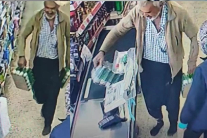 Çamurlu ayakkabısını çıkarıp çorapla alışveriş yaptı