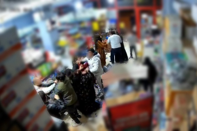 Markette kavga: Ortalık savaş alanına döndü