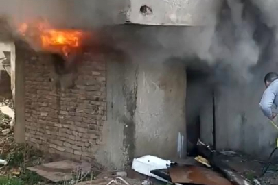 Metruk bina alev alev yandı