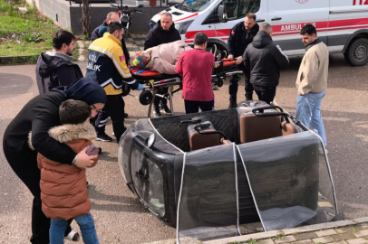 İnegöl’de Kaza: Triportör devrildi, küçük çocuk annesi için ağladı