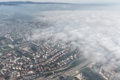 Bursa’da büyüleyen sis manzarası!