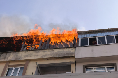 İnegöl’de apartman terasında çıkan yangın mahallede paniğe neden oldu