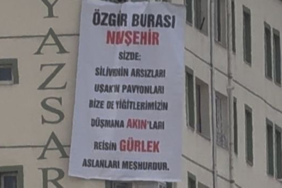 Özgür Özel'in Nevşehir mitinginde olay pankart!